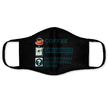 Discover Accountant Bookkeeping Coffee Spreadsheets Funny Face Masks