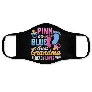 Discover Gender Reveal For Great Grandma Face Masks