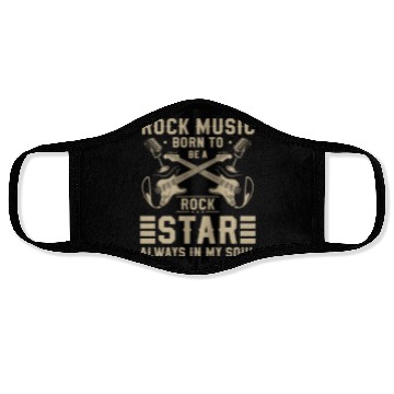 Discover Rock Hard Rock Guitar Rockabilly Face Masks