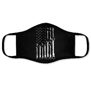 Discover Car Mechanic USA Flag Face Masks