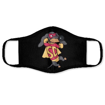 Discover Super Doxie SUPER HERO CARTOON Face Masks