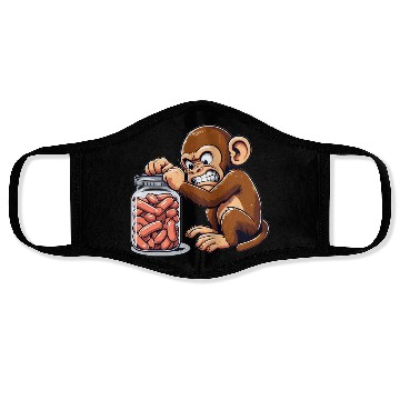 Discover Angry monkey, locked glass Face Masks