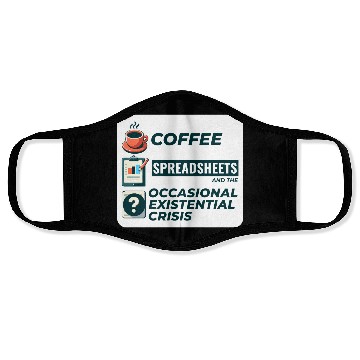 Discover Accountant Bookkeeping Coffee Spreadsheets Funny Face Masks