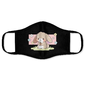 Discover Kawaii Bunny Pastel Sweet Chibi Bunny Cute Aesthet Face Masks