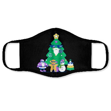 Discover Santa snowman tree funny Christmas day Face Masks