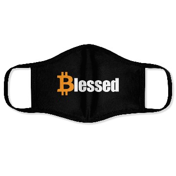 Discover Blessed Bitcoin Crypto HODL BTC Blessed Bitcoinbit Face Masks