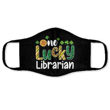 Discover One Lucky Librarian School St Patrick's Day Face Masks