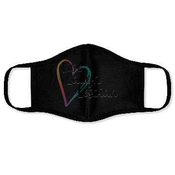 Discover Live Laugh Lesbian LGBTQ Rainbow Heart Gay Pride Face Masks