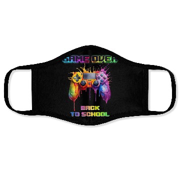 Discover Game Over Back To School First Day School Gaming Face Masks