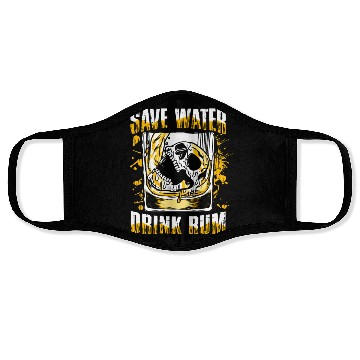 Discover Save water drink rum | pub crawl drinking Face Masks