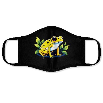Discover Golden Poison Frog Illustration Face Masks
