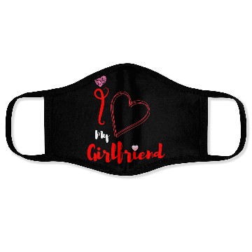 Discover I love my girlfriend Face Masks