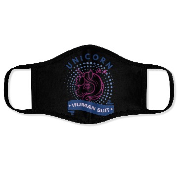 Discover Unicorn in a Human Suit Face Masks