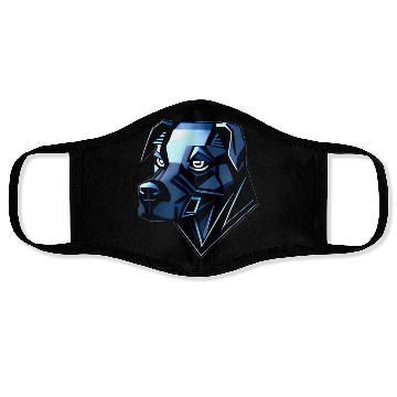 Discover Dog Doberman Pinscher - Blue Polygons Face Masks