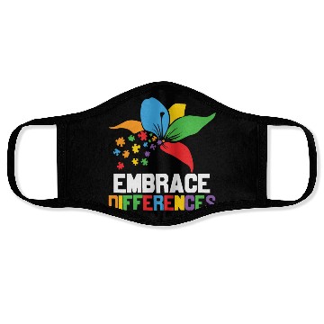 Discover Embrace Differences Autism Flower 2 Face Masks