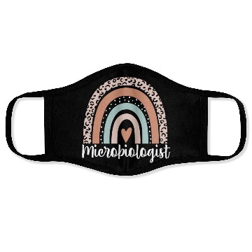 Discover Microbiologist Rainbow Leopard Funny Face Masks