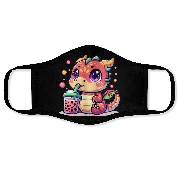 Discover Boba Tea Dragon Kawaii Face Masks