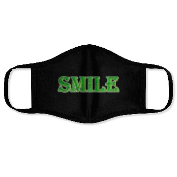 Discover green smile design Face Masks