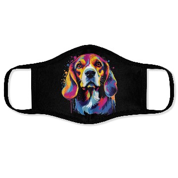 Discover Watercolor Colorful Beagle Face Masks