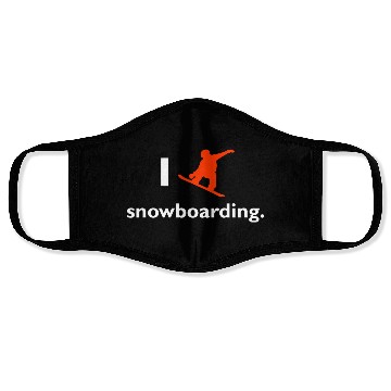 Discover I love snowboarding Face Masks