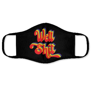 Discover Rainbow Retro Stacked Well Shit Face Masks