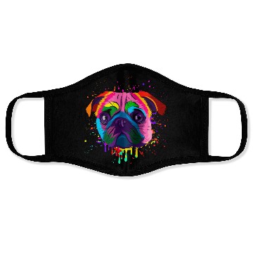 Discover Colorful Pug Head Face Masks