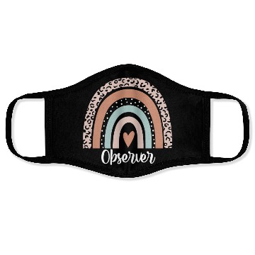 Discover Observer Rainbow Leopard Funny Observer Face Masks