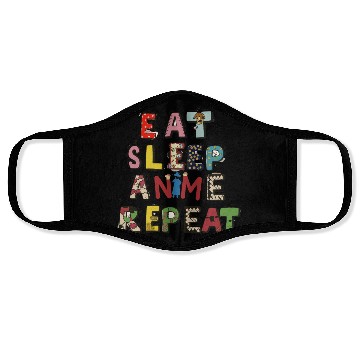 Discover Eat Sleep Anime repeat Face Masks