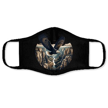 Discover Eagle soars over canyon Face Masks