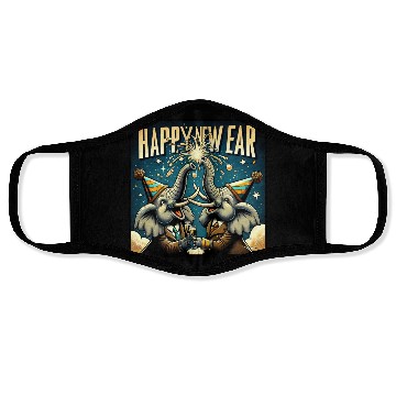 Discover New Year's Eve Elephant Cheers with Champagne Face Masks
