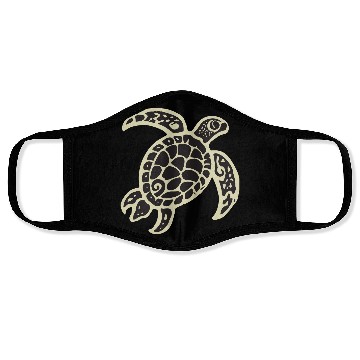 Discover Sea Turtle Design 2 Color Vector Face Masks