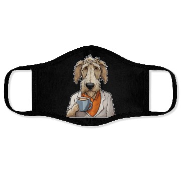 Discover Coffee Irish Wolfhound Dog Face Masks