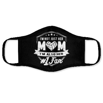 Discover Number One Fan Volleyball Mom Face Masks