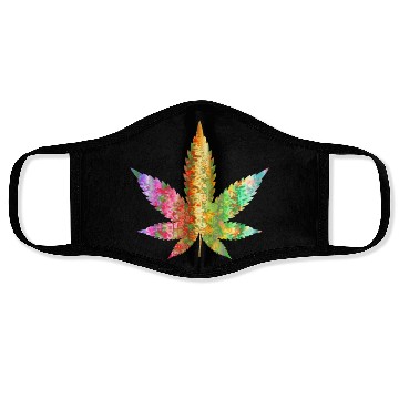 Discover Psychedelic Weed Cannabis Plant Marijuana Leaf Face Masks