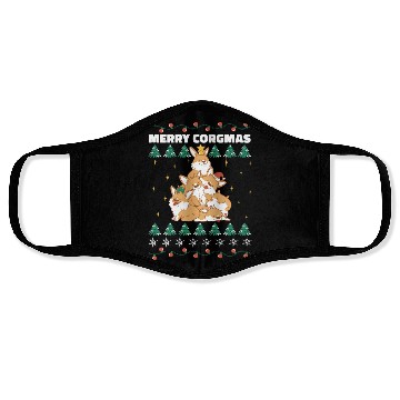 Discover Corgi Christmas Tree Pileup Face Masks