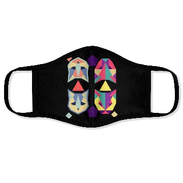 Discover Geometric Cats Bat Retro abstract Face Masks