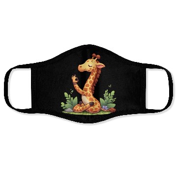 Discover Giraffe yoga practitioner Face Masks