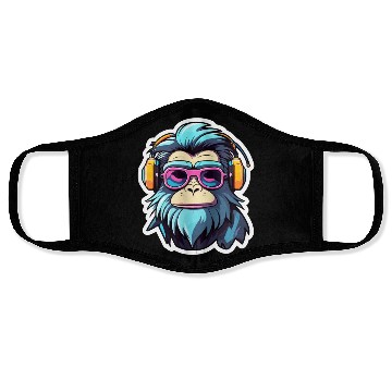 Discover Ape Monkey Illustration Face Masks