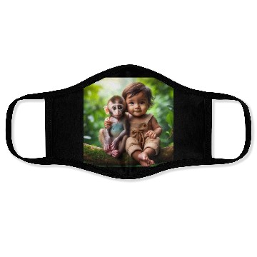 Discover Monkey & Baby Boy. Face Masks