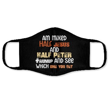 Discover I am Mixed Half Jesus And Half Peter Funny Christi Face Masks