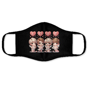 Discover Cute Cupid Cherub Angel Low Poly Valentine's Face Masks