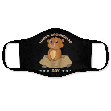 Discover Happy Groundhog Day Cute Kawaii Groundhog Face Masks