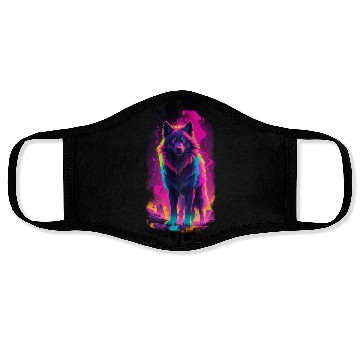 Discover neon wolf Face Masks