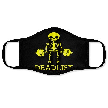 Discover Skeleton Deadlift Weightlifting © WhiteTigerLLC.C Face Masks