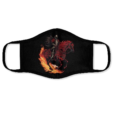 Discover Flaming fantasy horse made out gothic armor Face Masks