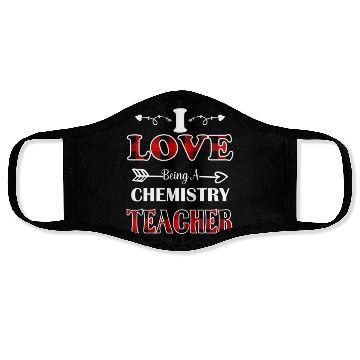 Discover Chemistry Teacher valentines day red plaid28 Face Masks