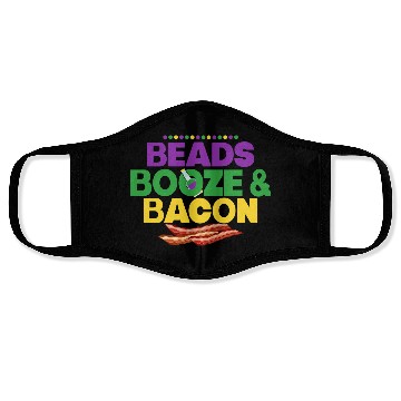 Discover Beads Booze & Bacon Carnival Mardi Gras Face Masks