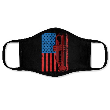Discover US Patriotic Trumpet Player Face Masks