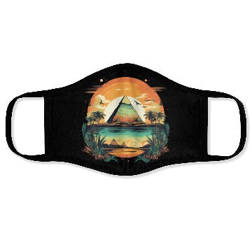 Discover The pyramids the Nile River and date palms Face Masks