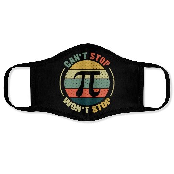 Discover Can't Stop Won't Stop Retro Pi Day Math Equations Face Masks
